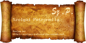 Szolgai Petronella névjegykártya